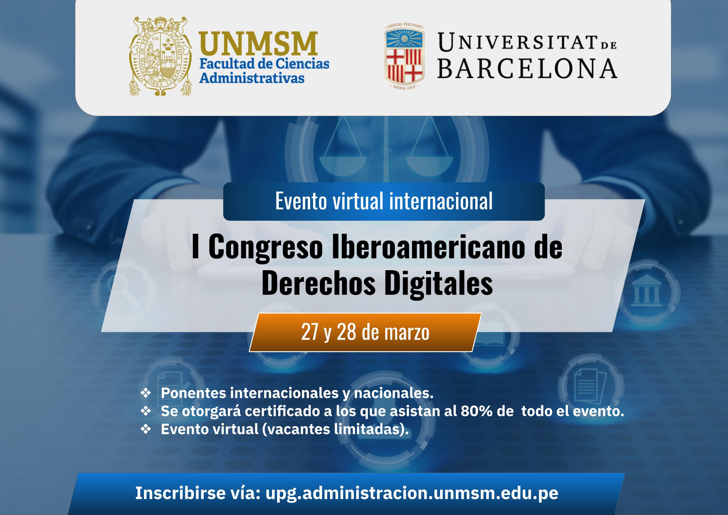 Ponente en el I Congreso Iberoamericano de Derechos Digitales