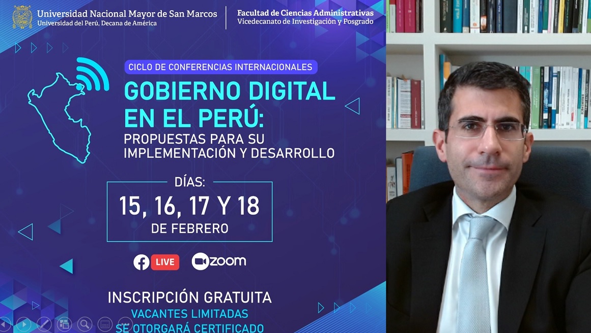 Intervención en el ciclo de conferencias internacionales sobre gobierno abierto en la Universidad Nacional Mayor de San Marcos de Perú